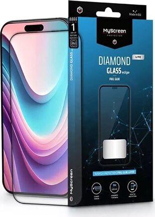 MyScreen Diamond Glass Lite Edge iPhone 16 kijelzővédő üveg - Fekete