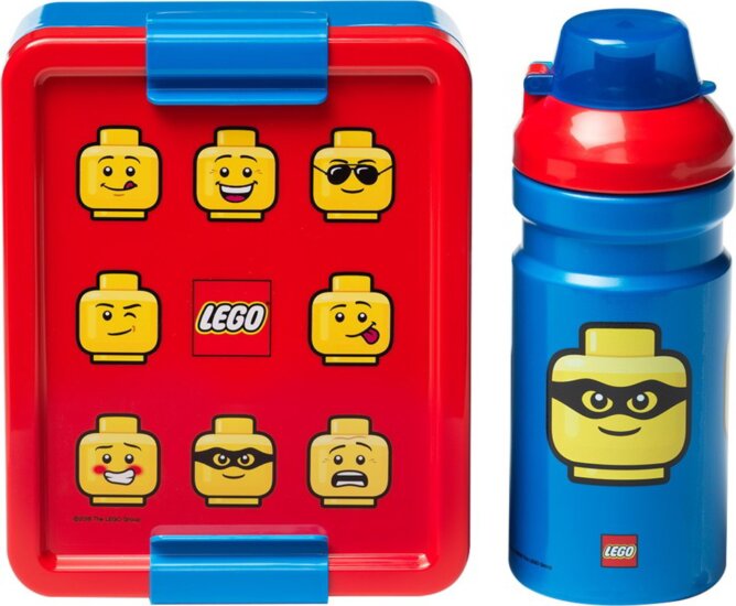 LEGO 40580001 Room Copenhagen Iconic Classic Műanyag ételtároló 1,4L + kulacs 0,35L - Piros / Kék