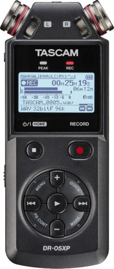 Tascam DR-05XP Hordozható hangrögzítő - Fekete Tascam DR-05XP Hordozható hangrögzítő - Fekete