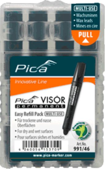 Pica VISOR Permanent Jelölőkréta szett - Fekete (4 db/doboz)