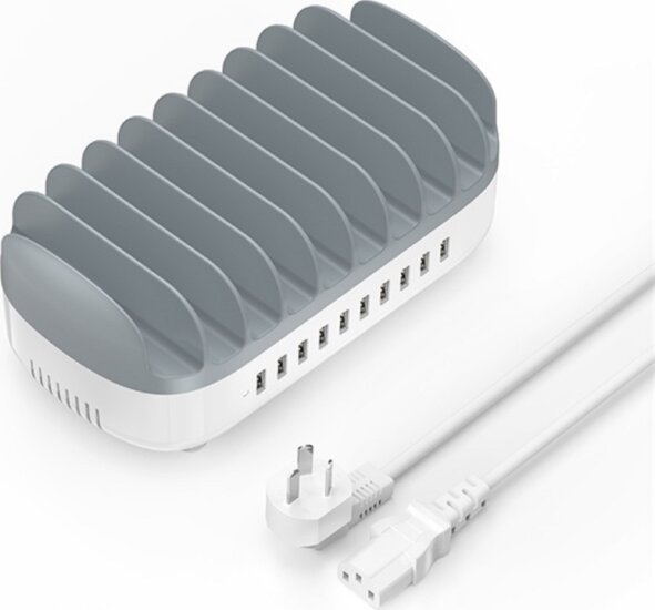 ORICO telefon Töltő állomás DUK-10P-V1-EU-WH (10x USB-A, 5V, 2.4A x5, 120W) - Fehér