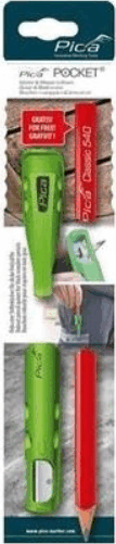 Pica Pocket Ceruzatartó hegyezővel és ácsceruzával - Piros