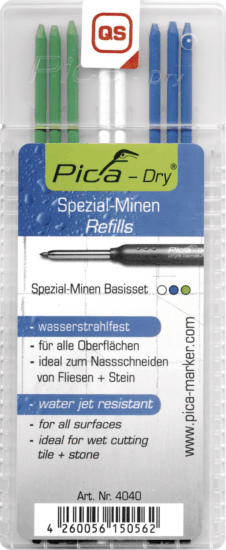 Pica DRY Vízálló Jelölőkréta betét 2.8mm - Vegyes színek (8db/csomag)