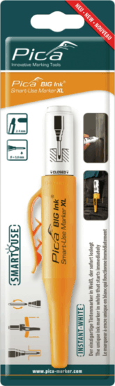 Pica 170/52/SB BIG INK 2-4mm Permanens Marker mély lyukjelölő funkcióval - Fehér Pica 170/52/SB BIG INK 2-4mm Permanens Marker mély lyukjelölő funkcióval - Fehér