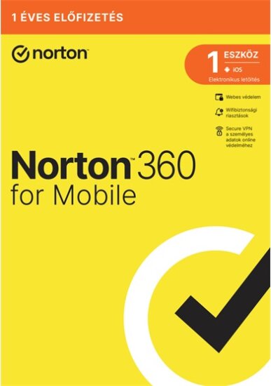 Norton 360 Mobile HUN Online vírusirtó szoftver (1 felhasználó / 1 év)