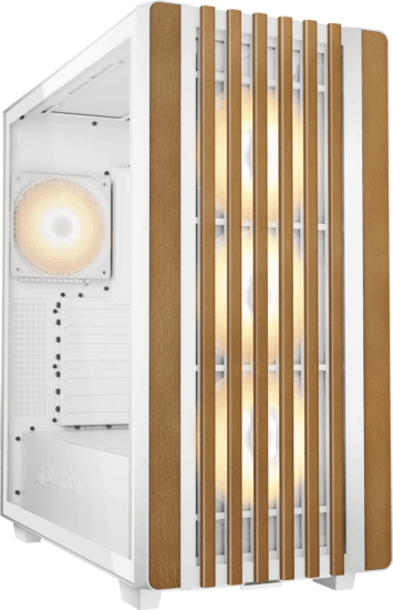 Sharkoon Rebel C70G Midi Torony Számítógépház + 4db 120mm RGB ventilátor - Fehér