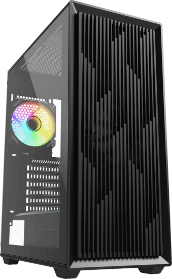 Sharkoon VK2 Midi Torony Számítógépház + 3db 120mm + 1db 120mm RGB ventilátor - Fekete