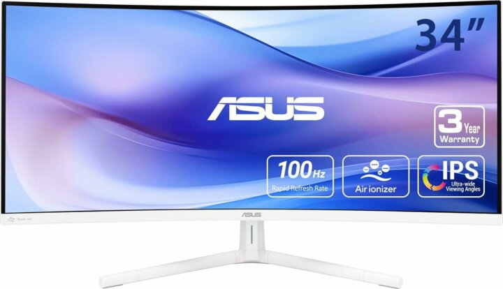 Asus 34" VU34WCIP-W 21:9 WQHD VA Ívelt Monitor - Fehér