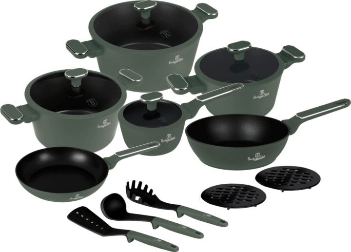 Berlinger Haus BH/8208 Aluminium Edénykészlet - Matt zöld (15 részes)