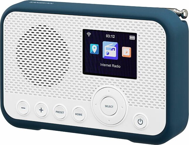 Sangean WFR-39 Internetes Zsebrádió - Fehér / Kék