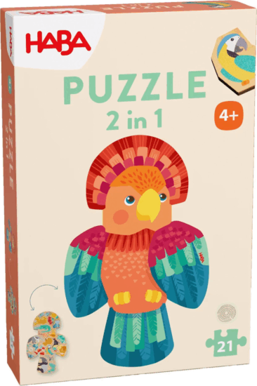 Haba 2in1 21 darabos Kétoldalas Papagájos kirakó