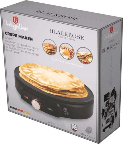 Berlinger Haus BH/9712 Elektromos palacsinta készítő Ø 30cm 1500 Watt - Fekete