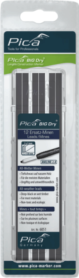 Pica 6051/SB Big Dry Aniline 2.0 Asztalos ceruza utántöltő szett 5mm - Grafit