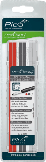 Pica 6045/SB Big Dry Asztalos ceruza utántöltő szett 5mm - Vegyes színek