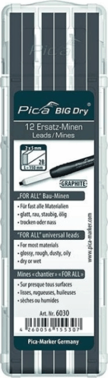 Pica 6030 Big Dry Asztalos ceruza utántöltő szett 5mm - Grafit