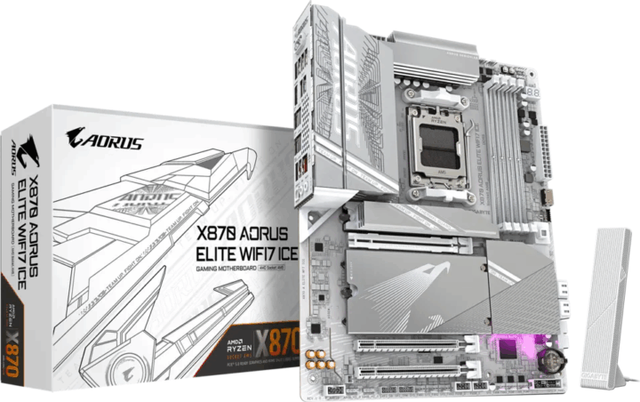 Gigabyte X870E Aorus Elite WiFi7 Ice DR5 AMD AM5 ATX Alaplap