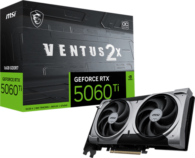 MSI GeForce RTX 5060 TI 16GB GDDR7 Ventus 2X OC Plus Videókártya