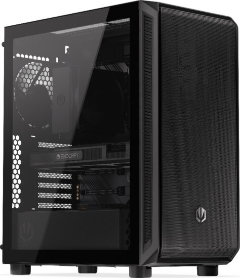 Endorfy ARX 500 Core Midi Torony Számítógépház + 2db 140mm ventilátor - Fekete