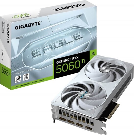 Gigabyte GeForce RTX 5060 Ti 16GB GDDR7 Eagle OC Ice Videókártya