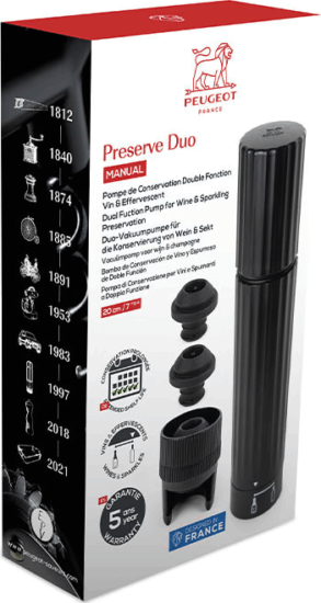 Peugeot Preserve Duo Manuális Vákuum pumpa szett 20cm - Fekete