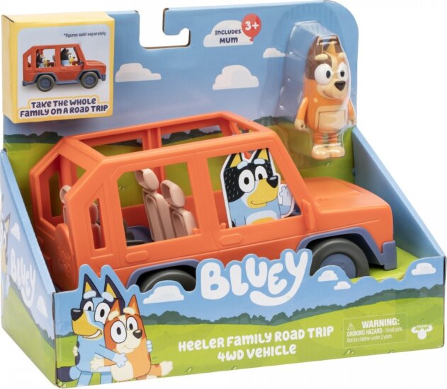 Moose Toys Bluey Heeler családi kirándulás játékszett autóval és Anya figurával