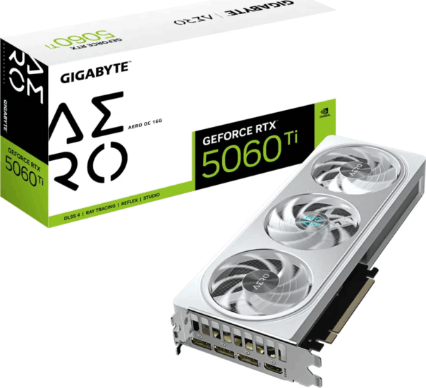 Gigabyte GeForce RTX 5060 Ti 16GB GDDR7 Aero OC Videókártya Gigabyte GeForce RTX 5060 Ti 16GB GDDR7 Aero OC Videókártya