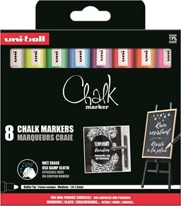 Uni PWE-5M Folyékony kréta - Vegyes színek (8 db/doboz)