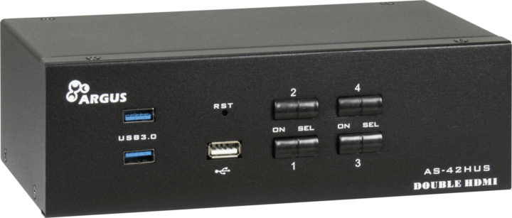 Inter Tech AS-42HUS 4-Port Dual-HDMI KVM Switch