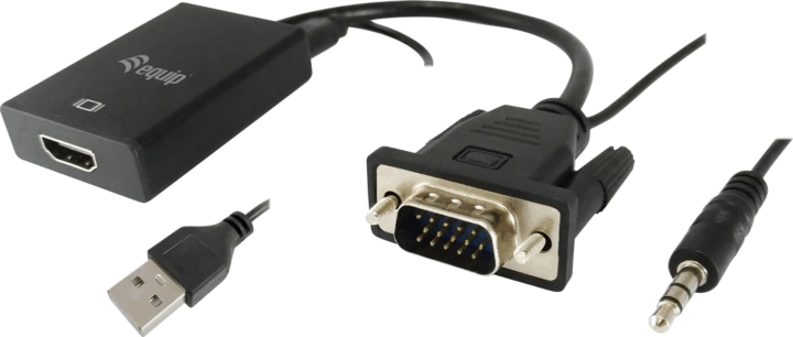 Equip 119038 VGA + Audio -> HDMI Átalakító Adapter - Fekete