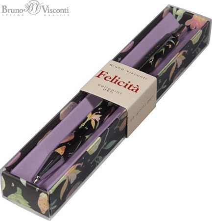 Bruno Visconti Felicita Botany Nyomógombos golyóstoll (Kék tinta / 0.7mm) - Fekete