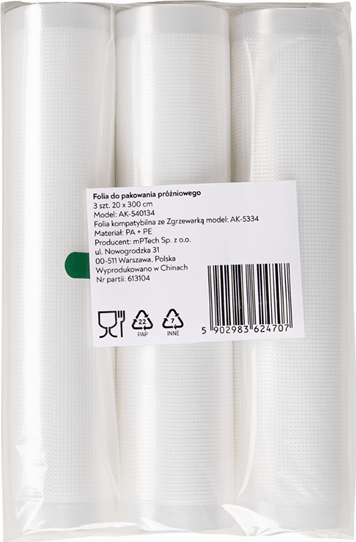 Huslog AK-540134 Vákuumfólia 20 cm x 300 cm (3db / csomag)