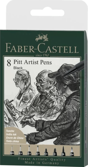 Faber-Castell Művész Filctoll készlet - Fekete (12 db / csomag)