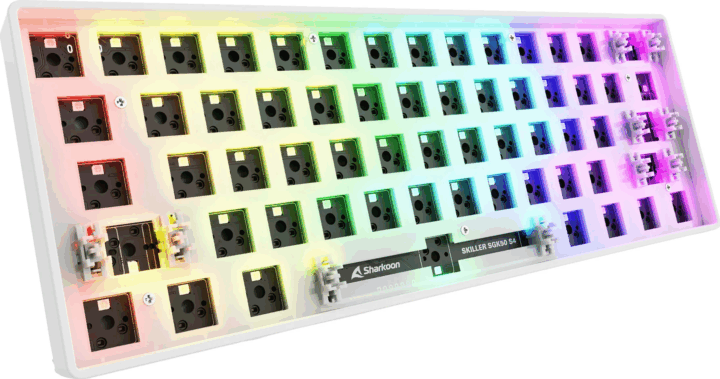 Sharkoon Skiller SGK50 S4 Gen2 RGB Gaming Barebone Billentyűzet (Fehér) - ISO, ANSI