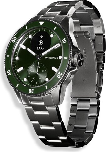 Withings ScanWatch Nova Hibrid Okosóra 42mm - Fekete / Zöld