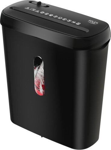 Adler AD 1039 Iratmegsemmisítő 6 lap 8L - Fekete