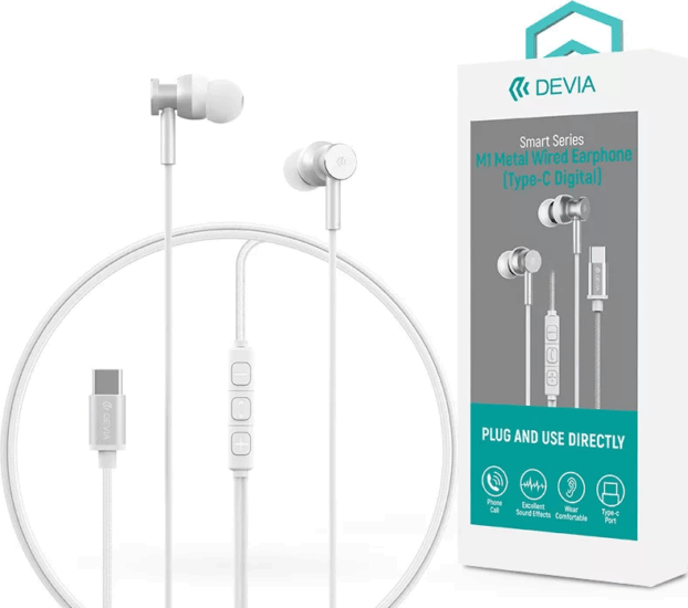 Devia Smart M1 Vezetékes Fülhallgató Headset - Ezüst