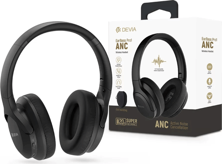 Devia EarBass Pro1 ANC Bluetooth Fülhallgató Headset - Fekete Devia EarBass Pro1 ANC Bluetooth Fülhallgató Headset - Fekete