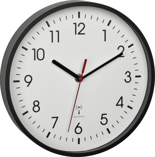 TFA 60.3550.10 Rádiójel vezérlésű Falióra Ø 24,5cm - Fekete / fehér