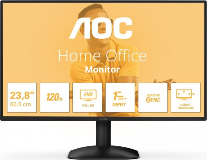 AOC 23.8" 24B31H 16:9 FullHD IPS Monitor 120Hz - Fekete