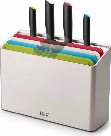 Joseph Joseph Folio™ Icon Plus Rozsdamentes acél késkészlet állvánnyal és vágódeszkával 8 darabos - Színes