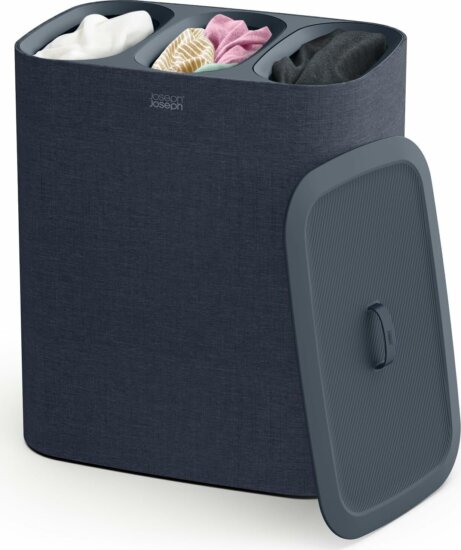 Joseph Joseph Tota Trio Szövet szennyestartó 3 rekesszel 90l - Fekete