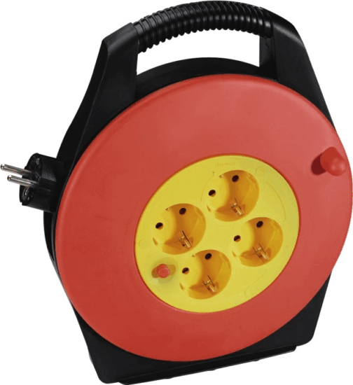 Hama 00121960 Hálózati elosztódob 4 aljzatos 10m - Piros / Fekete