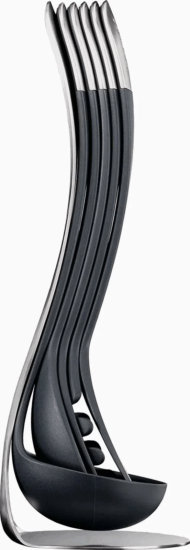 Joseph Joseph Nest Rozsdamentes acél konyhai eszköz készlet állvánnyal 5 darabos - Inox / Fekete