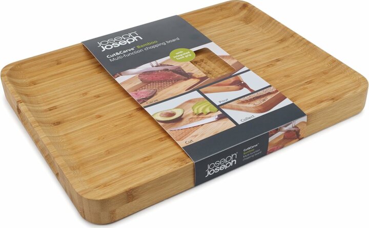 Joseph Joseph Cut&Carve Bambusz Vágódeszka 40 x 30 x 3,5 cm - Barna