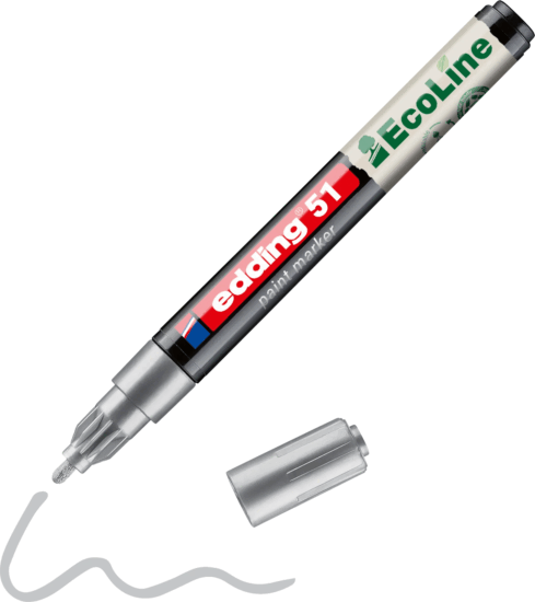 Edding 51 EcoLine 1-2mm Lakkmarker - Ezüst