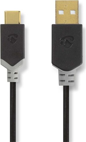 Nedis CCBW60600AT10 USB-A apa - USB-C apa Adat- és töltőkábel 1m - Fekete Nedis CCBW60600AT10 USB-A apa - USB-C apa Adat- és töltőkábel 1m - Fekete