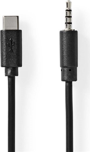 Nedis CCGL65950BK10 USB-C apa - 3,5 mm jack apa Audio Kábel 1m - Fekete