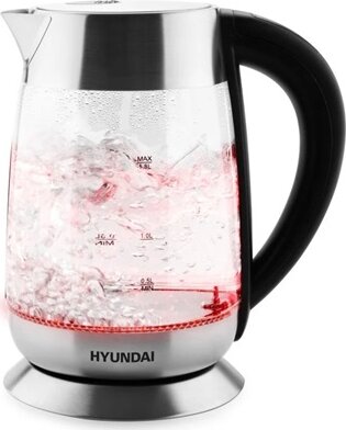 Hyundai VK792 Elektromos Vízforraló 1.8L 2200W - Üveg / Inox