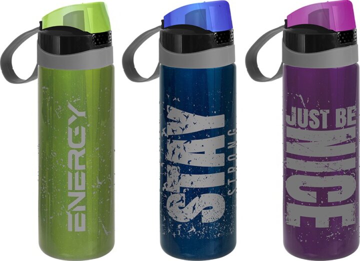 Solmazer Iris Műanyag Kulacs 750ml - Energy / Stay / Nice mintás