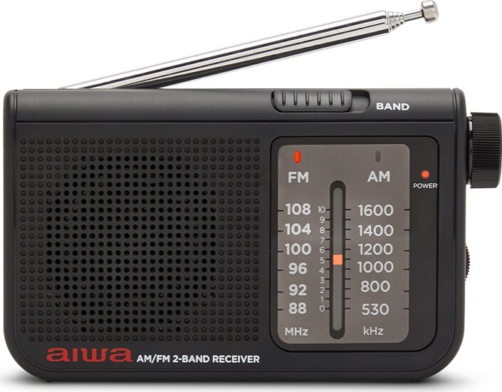 Aiwa RS-55BK Akkus / Elemes Hordozható AM / FM Zsebrádió - Fekete